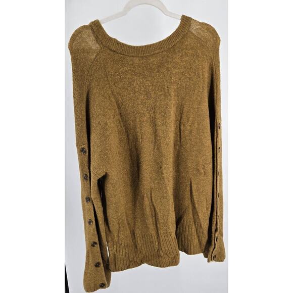 Madewell Women's Mustard Merino wool Alpaca blend Pullover Sweater Quiet Luxury - Picture 2 of 7